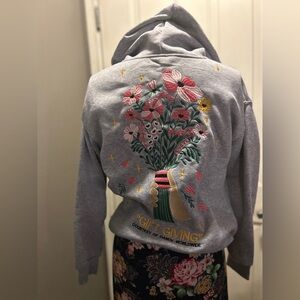 Dandy Worldwide "Gift Giving" Embroidered Oversized Lux Hoodie Heather Gray